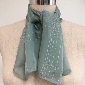 Silk chiffon scarf sea foam green